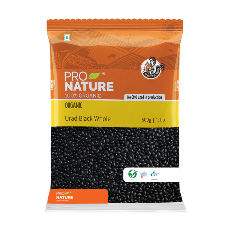 Urad | Whole Black - Organic - Pro Nature - 500gm