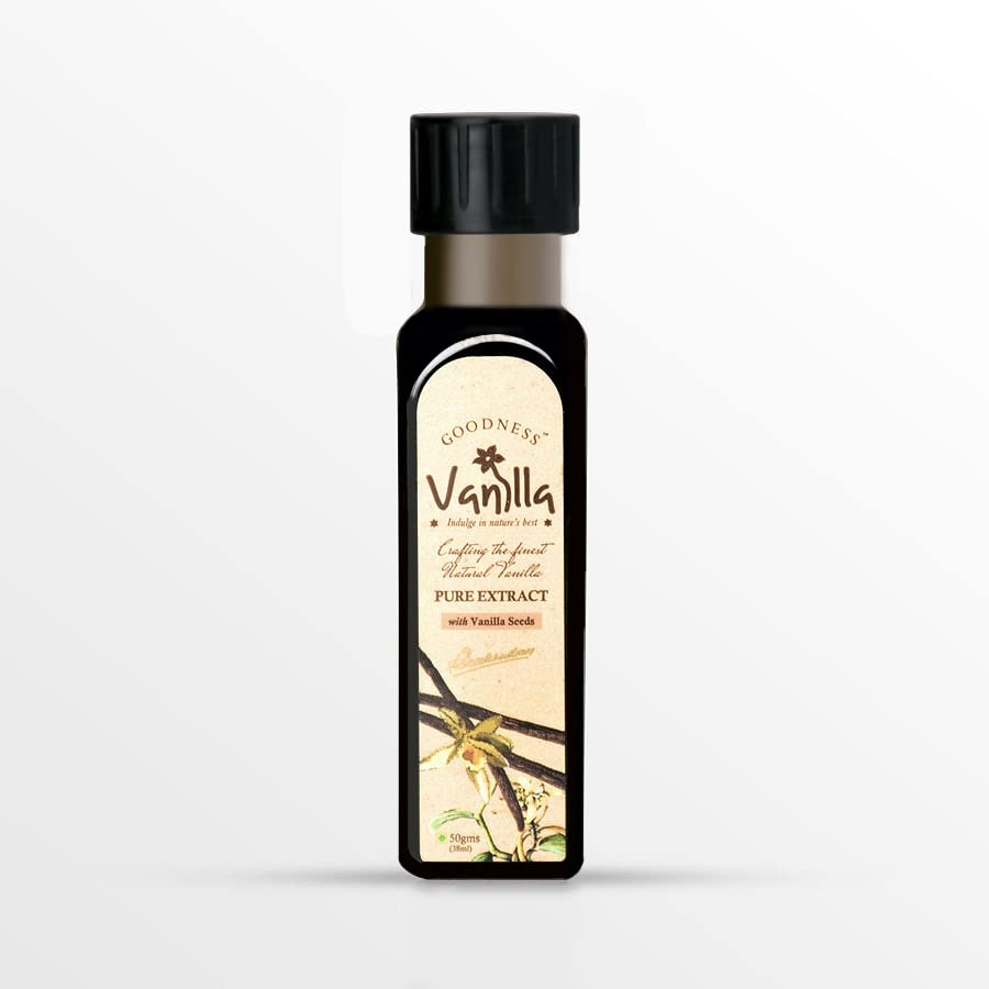 Vanilla Extract | (With Vanilla Seeds) - Natural - Alcohol Free &amp; No Preservatives - Goodness Vanilla - 100gm