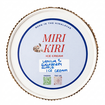 Ice Cream| Vanilla Raspberry Ripple Ice Cream-Balanced, Aromatic, and Elegant -No Artificial Flavours or Colours - Miri Kiri – 250gm