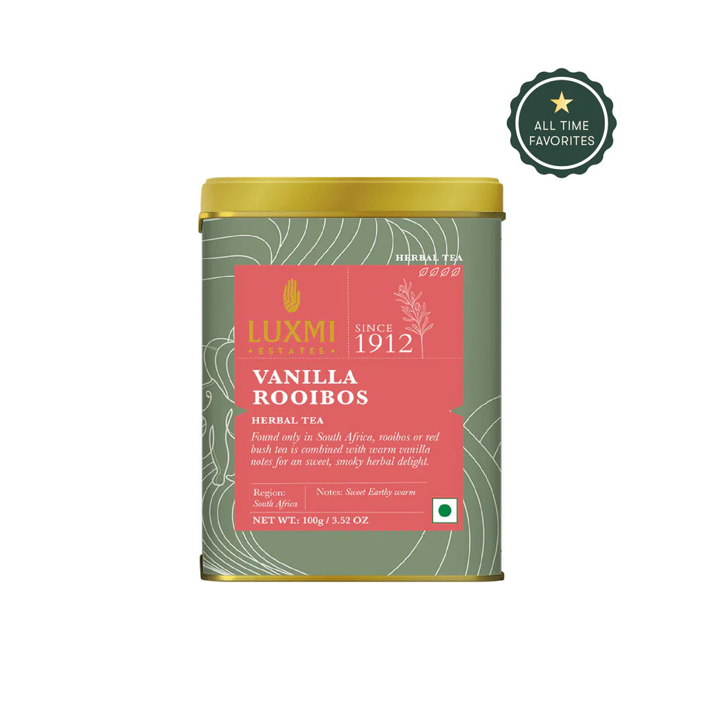 Tea | Vanilla Rooibos - Sweet Earthy Warm Notes - Organic Herbal Tea - Luxmi Estates - 100gm