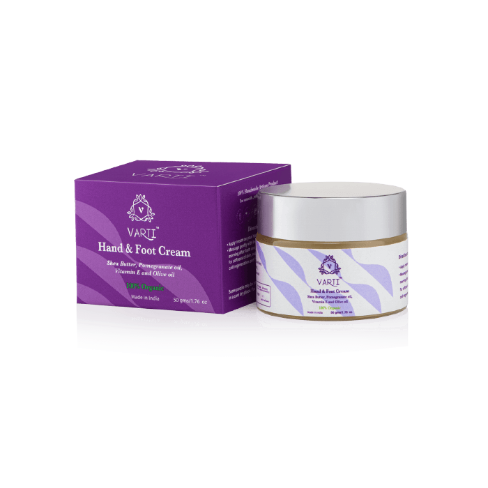 Cream | (Hand &amp;amp; Foot Cream) – 100% Organic - Hand Crafted – Cruelty Free, Sulphate Free, Paraben Free &amp;amp; No Added Colour – Varti Ayurvedz – 50gm