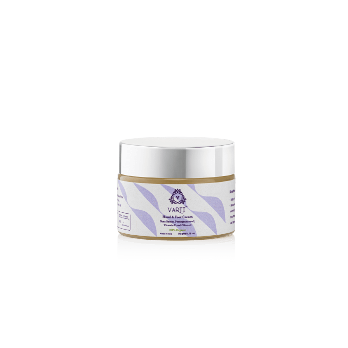 Cream | (Hand &amp;amp; Foot Cream) – 100% Organic - Hand Crafted – Cruelty Free, Sulphate Free, Paraben Free &amp;amp; No Added Colour – Varti Ayurvedz – 50gm