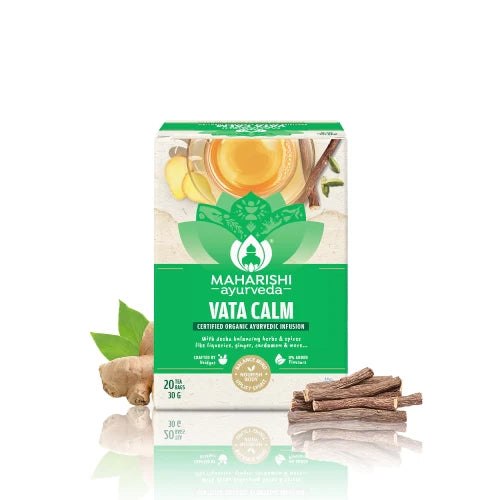 Tea | Vata Calm Tea - Certified Organic Ayurvedic Infusion - Gluten Free & No Added Flavours - Maharishi Ayurveda - 20 Tea Bags