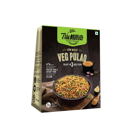 Veg Pulao - 67% Millet – Natural - Gluten Free, Rich Source Of Protein, Rich Source Of Dietary Fibre, Trans Fat Free, Cholesterol Free &amp;amp; Low in fat - TruMillets - 200gm