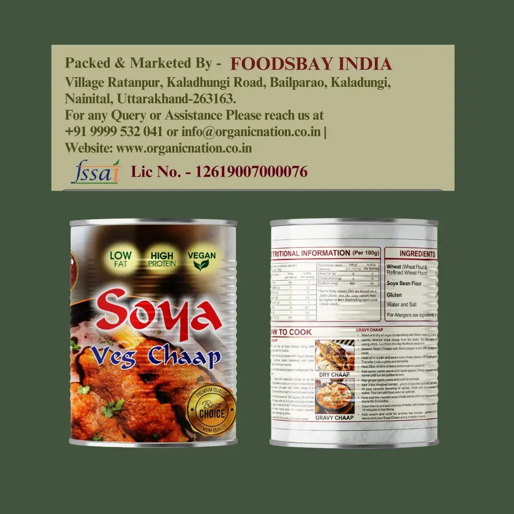 Chaap | Soya – Vegan, Low Fat &amp; High Protein - Organic Nation – 850gm