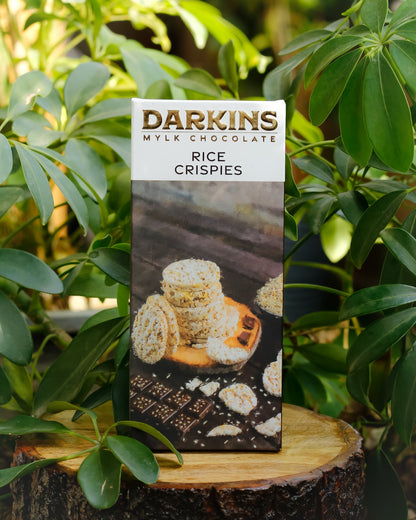 Milk Chocolate | Mylk - Rice Crispies - Bean To Bar - Natural - Vegan, Gluten Free &amp; No Palm Oil - Darkins - 50gm