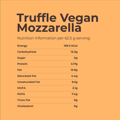 Mozzarella Cheese | Truffle - Plant Based - Vegan, Gluten Free, Soy Free, Dairy Free, Trans Fat Free &amp;amp;  No Added Sugar - One Good Veganarke - 250gm