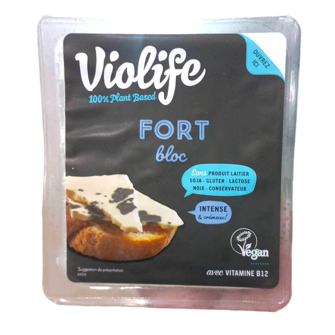 Cheese | Fort Bloc Cheese (With Vitamin B12) – 100% Plant Based – Vegan, Gluten Free, Dairy Free, Soya Free, Lactose Free & No Added Preservatives – VioLife – 150gm
