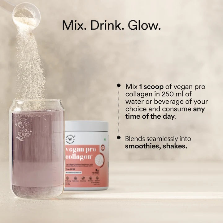 Collagen | Vegan Pro Collagen Mixed Berries - Anti Ageing - Hydration - Elasticity - Wrinkles - Radiance - Gluten Free, Non GMO, No Artificial Fillers &amp; No Artificial Colors - Wellbeing Nutrition - 25 Serving - 200gm