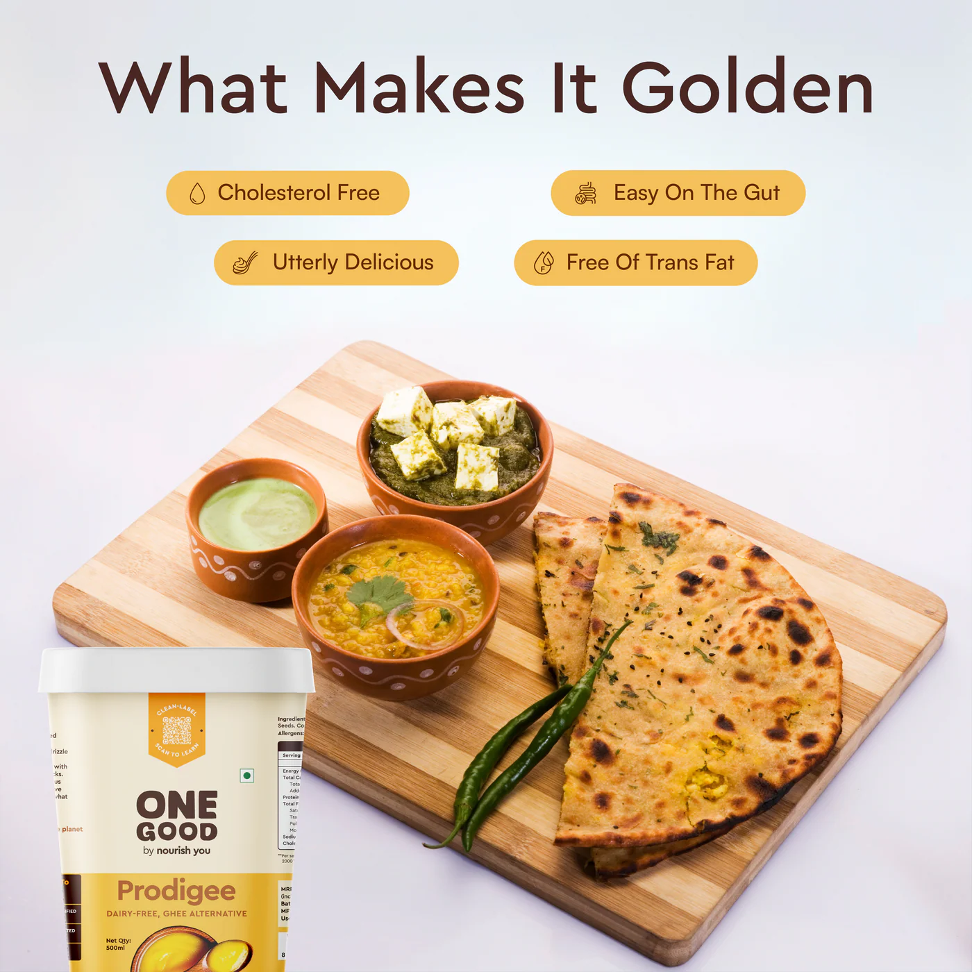 Ghee | Prodigee - Plant-based Prodigee -Gluten Free, Vegan - Zero trans fat, Clean Label , No Added Preservatives &amp; Lactose Free - One Good Veganarke - 500ml