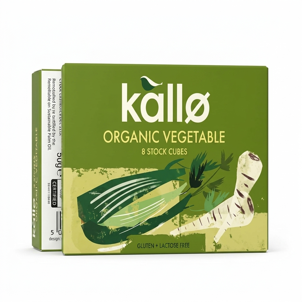 Vegetable Stock Cubes – Vegan, Gluten Free &amp; Lactose Free – Kallo Organic – 8 Cubes