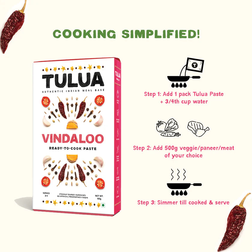 Vindaloo | Ready To Cook Paste - Ethically Sourced Ingredients - No Artificial Ingredients - Tulua - 160gm