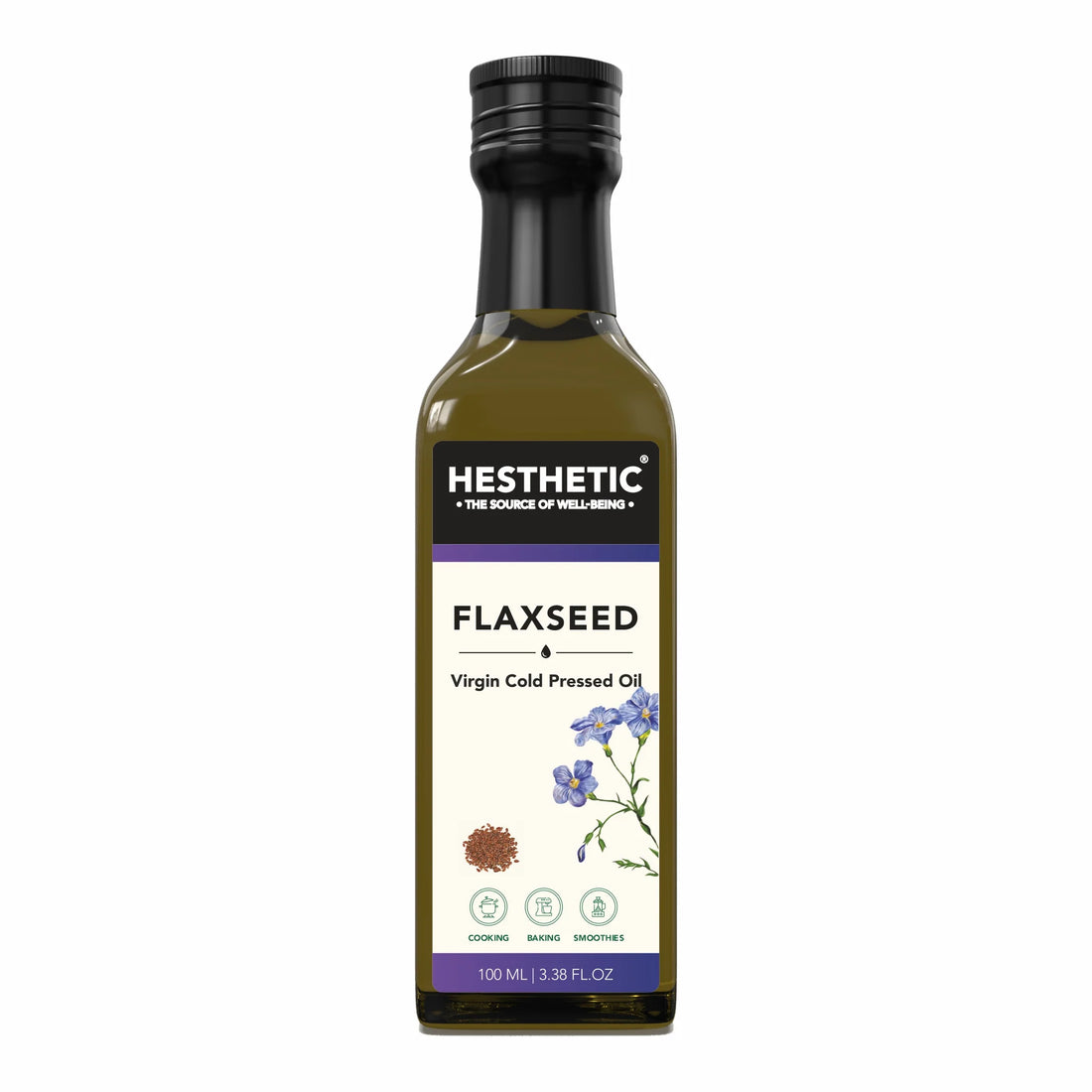 Flaxseed Oil | For Cooking, Baking & Smoothies – Virgin Cold Pressed Oil – HESTHETIC – 100ml