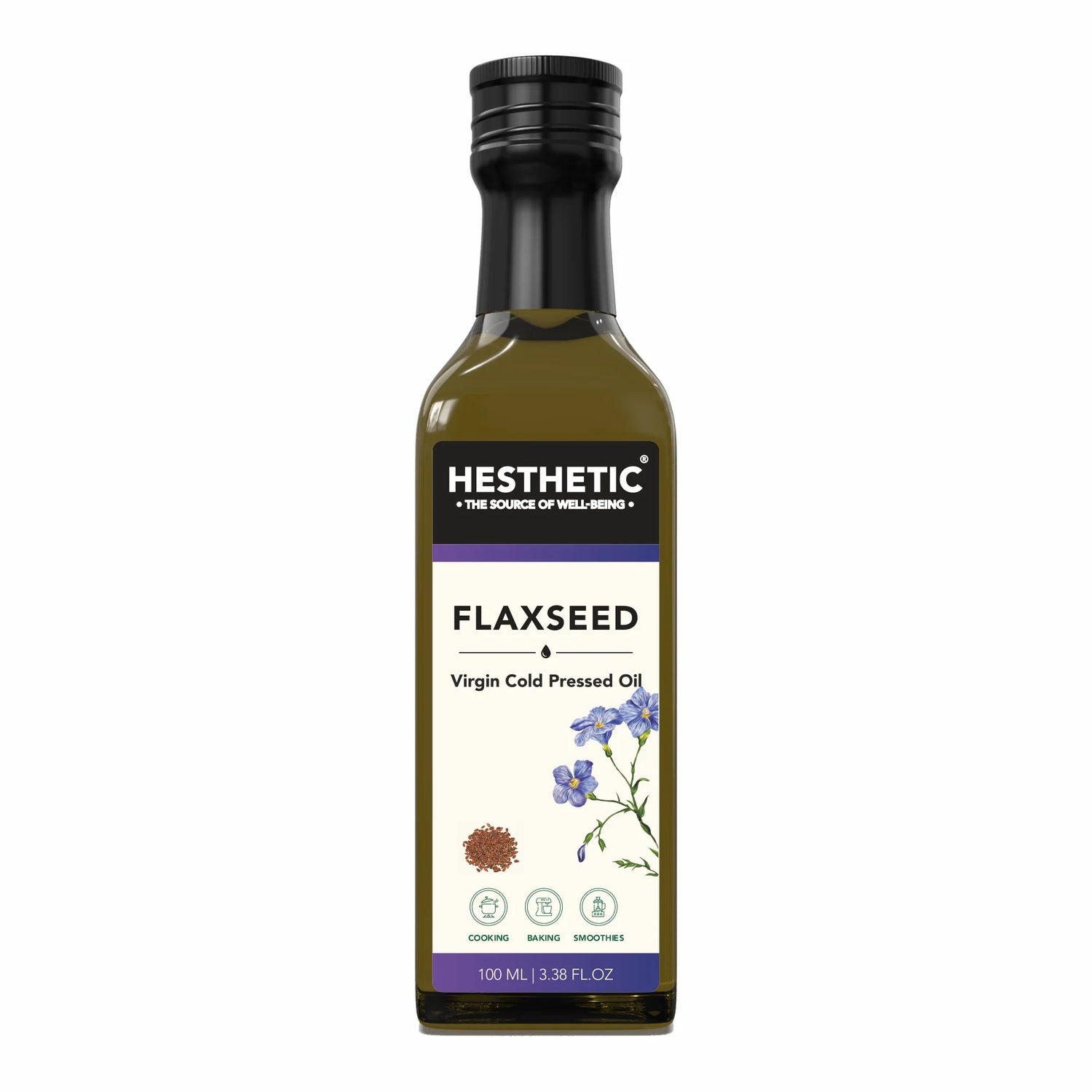 Flaxseed Oil | For Cooking, Baking &amp; Smoothies – Virgin Cold Pressed Oil – HESTHETIC – 100ml