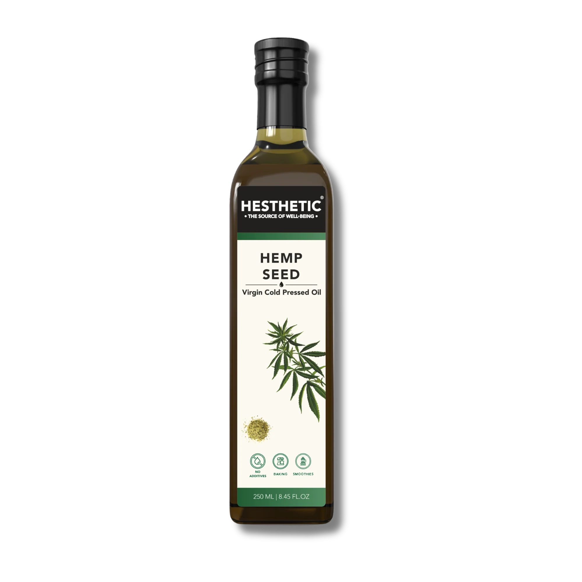 Hemp Seed Oil | Virgin Cold Pressed – For Baking &amp;amp; Smoothies – No Added Additives – HESTHETIC – 250ml