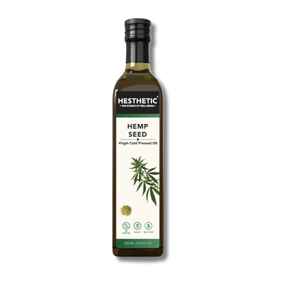 Hemp Seed Oil | Virgin Cold Pressed – For Baking &amp;amp; Smoothies – No Added Additives – HESTHETIC – 250ml