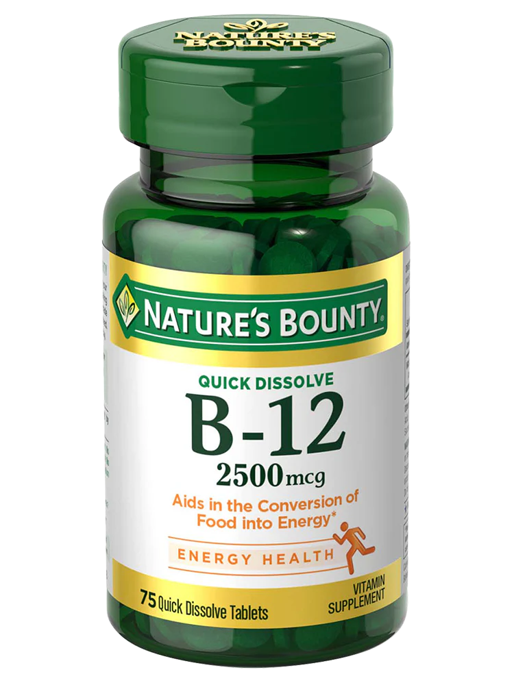 Vitamin B-12 | 2500mcg - Energy Health - Aids In The Conversion Of Food Into Energy - Gluten Free, No Artificial Flavor, Sugar Free, Dairy Free, No Soy &amp; Sodium Free - Nature&