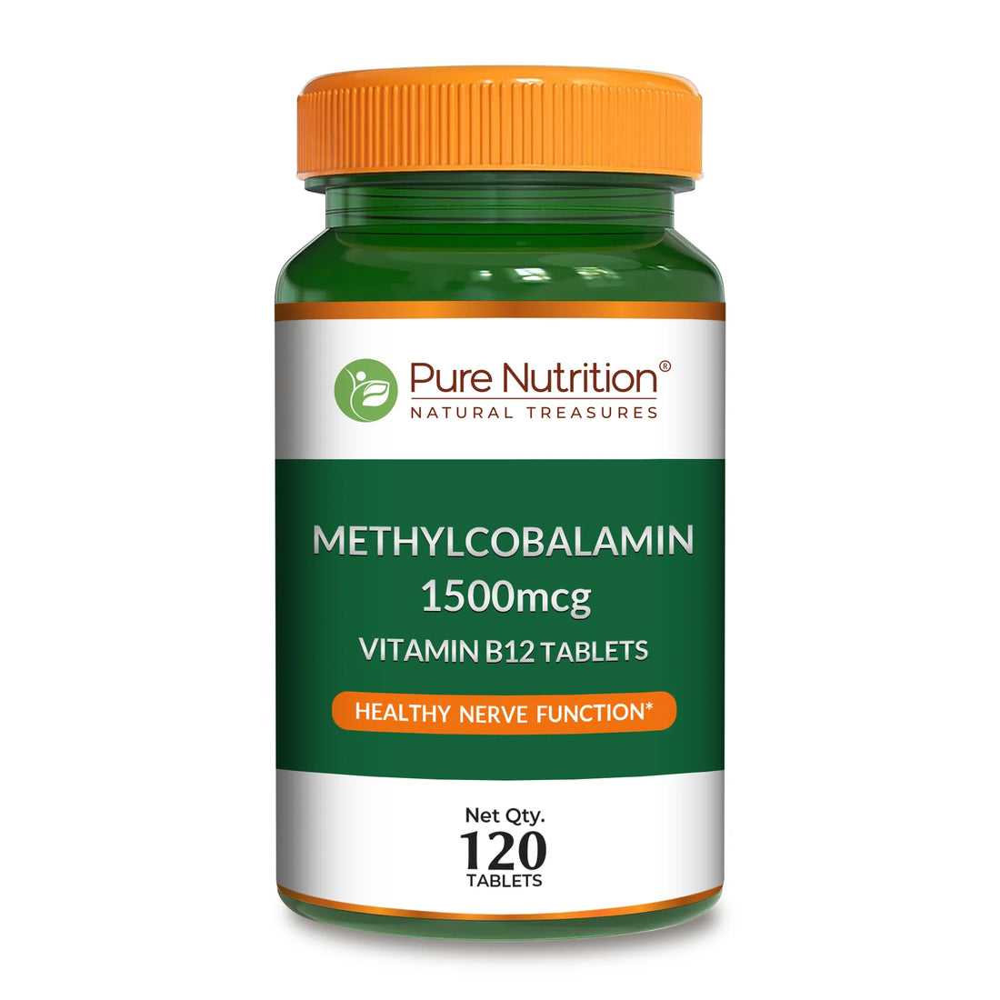 Vitamin B12 | Methylcobalamin 1500 mcg (Healthy Nerve Function) - Improve Energy Metabolism, Supports Nervous System- Pure Nutrition - 120N Tablets