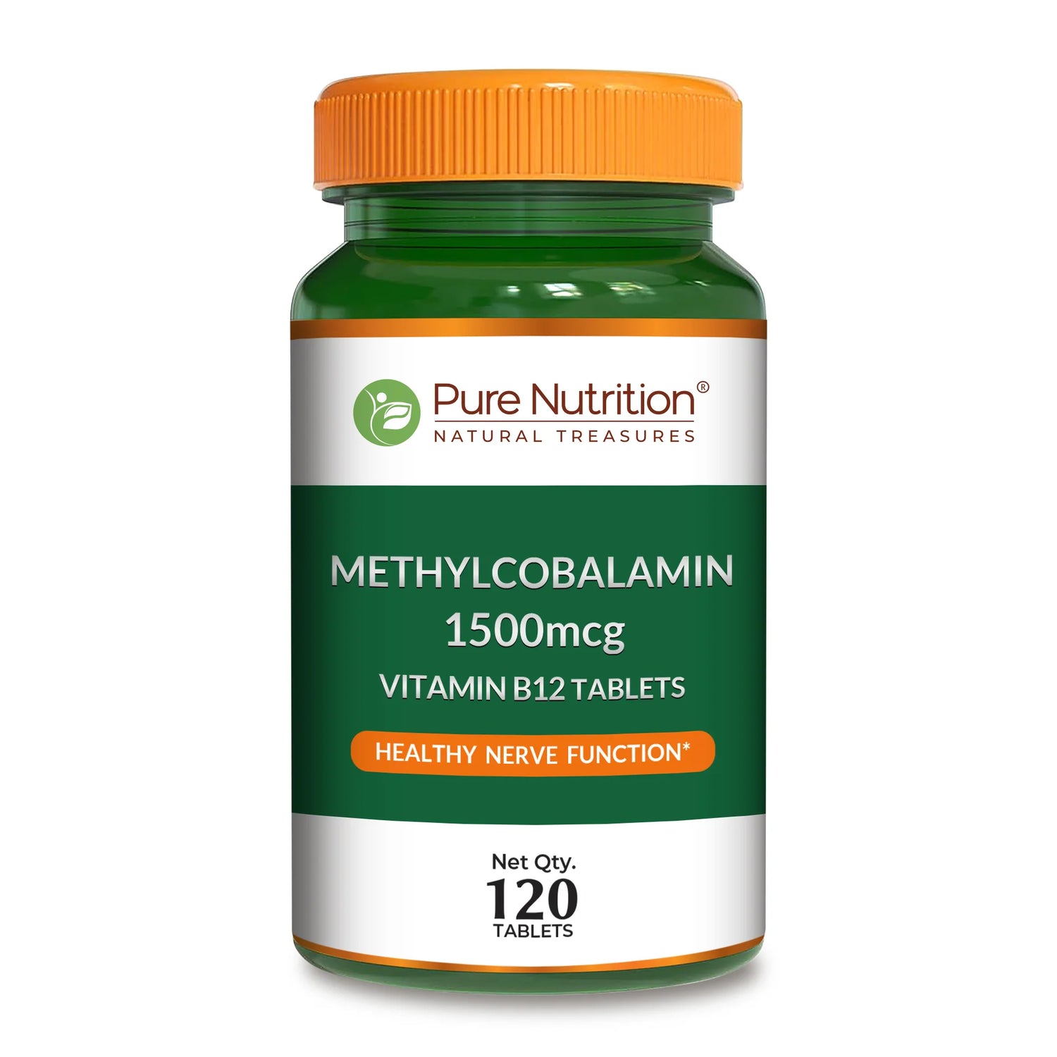 Vitamin B12 | Methylcobalamin 1500 mcg (Healthy Nerve Function) - Improve Energy Metabolism, Supports Nervous System- Pure Nutrition - 120N Tablets