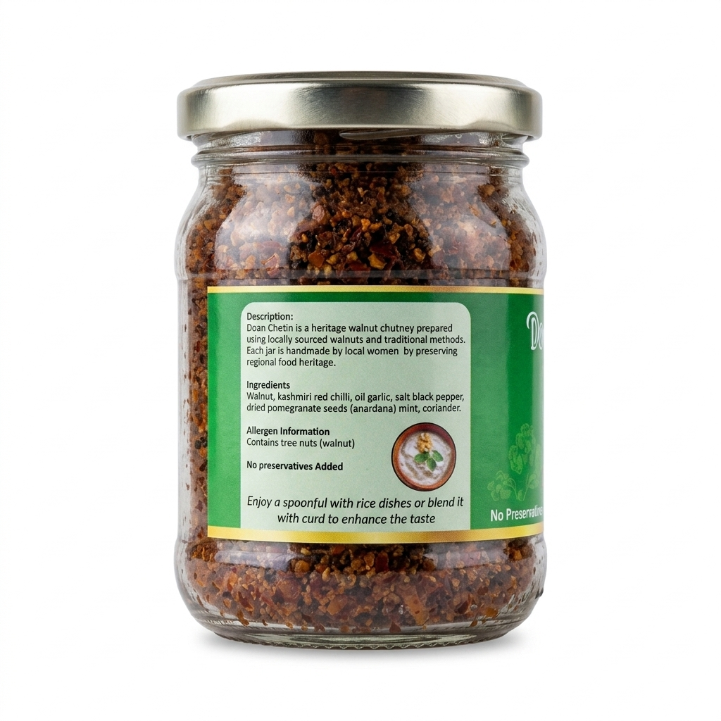Chutney | Walnut Chutney- Handmade By Women (Kashmir)-No Added Preservatives – Doon Chetin – 100gm