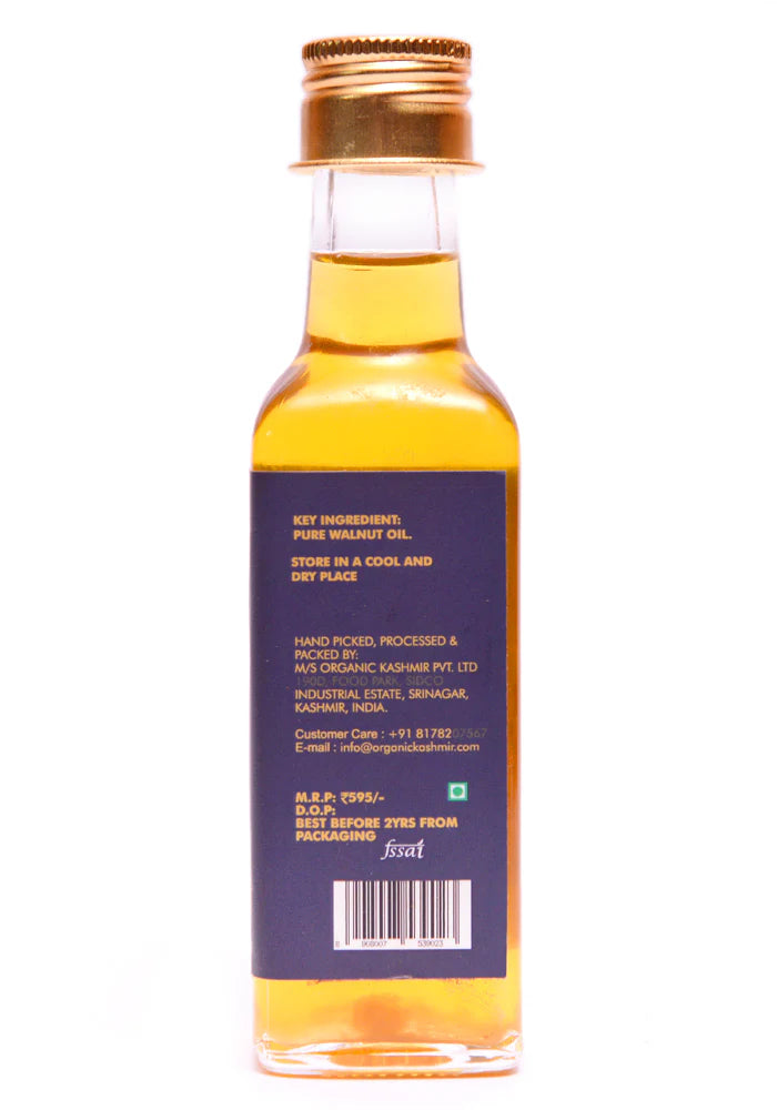Walnut Oil | Kashmiri Walnut Wood Pressed Oil - Edible - Non Ultra Filtered - High In Vitamins, Minerals And Essential Fatty Acids - Organic Kashmir - 100ml