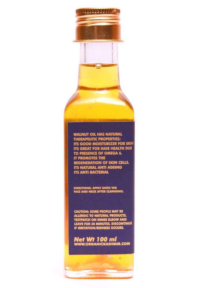 Walnut Oil | Kashmiri Walnut Wood Pressed Oil - Edible - Non Ultra Filtered - High In Vitamins, Minerals And Essential Fatty Acids - Organic Kashmir - 100ml