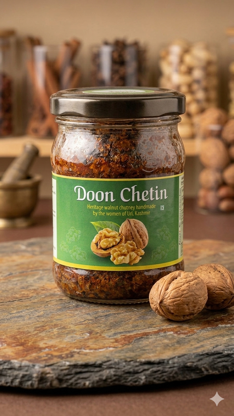 Chutney | Walnut Chutney- Handmade By Women (Kashmir)-No Added Preservatives – Doon Chetin – 100gm