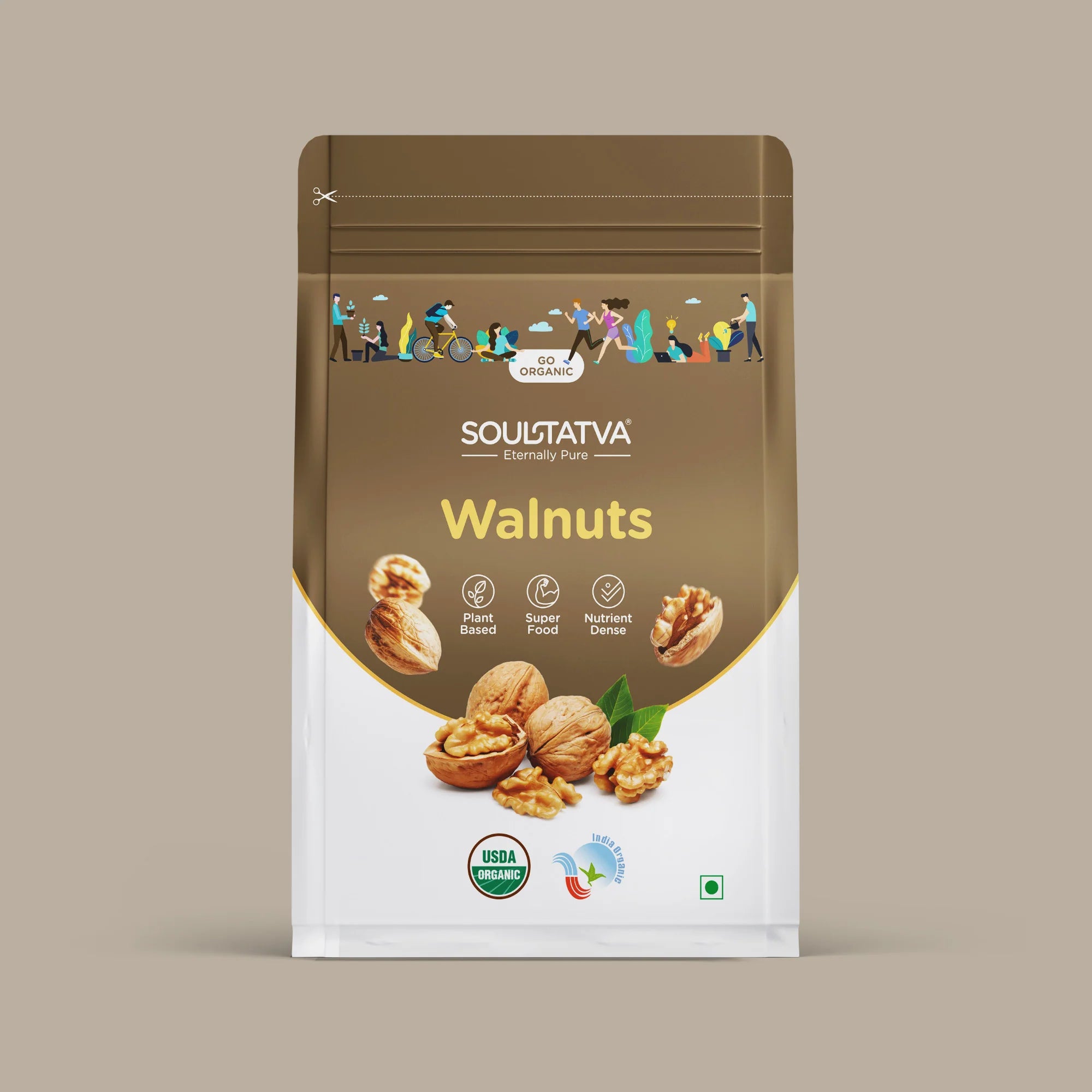 Walnuts - Raw Walnuts - USDA Organic - Plant Based, Super Food,  Nutrient Dense - Soultatva – 250gm