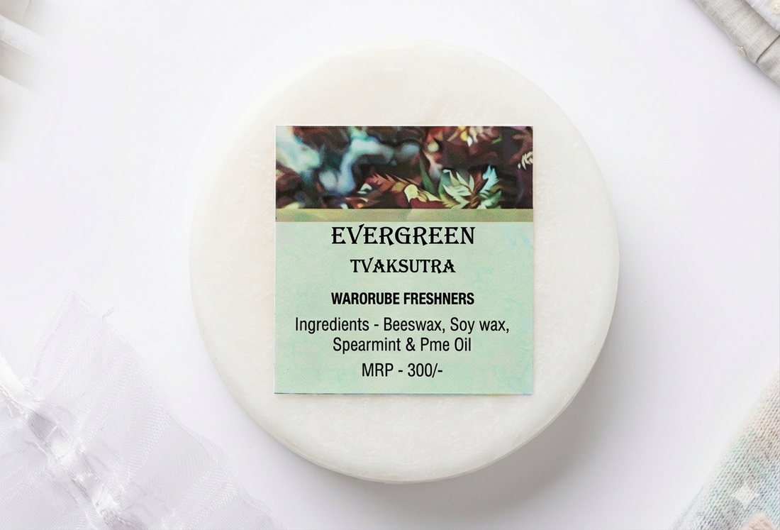 Wardrobe Freshener -Evergreen- Long Lasting Freshness-Odor Neutralizer &amp; Fabric Scents- Crisp &amp; Clean Aroma- Tvaksutra