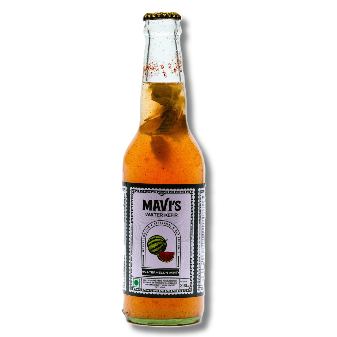 Kefir | Watermelon & Mint Kefir - Raw & Unpasteurized - Non Alcoholic - No Added Flavours & No Preservatives - MAVI’s - 300ml