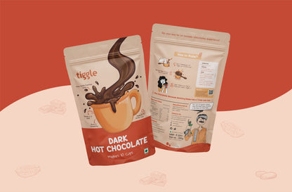 Chocolate Mix | Dark Hot Chocolate Mix  - Vegan, Gluten Free &amp; Chemical Free - Tiggle – Make 1 Cup - 20gm