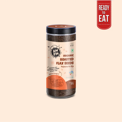 Flax Seeds | Roasted Flax Seeds (Enriched with Meghalaya turmeric &amp; Black Salt)-Rich In Omega 3  - No Added Preservatives &amp; Chemicals - Faith Foods - 200gm