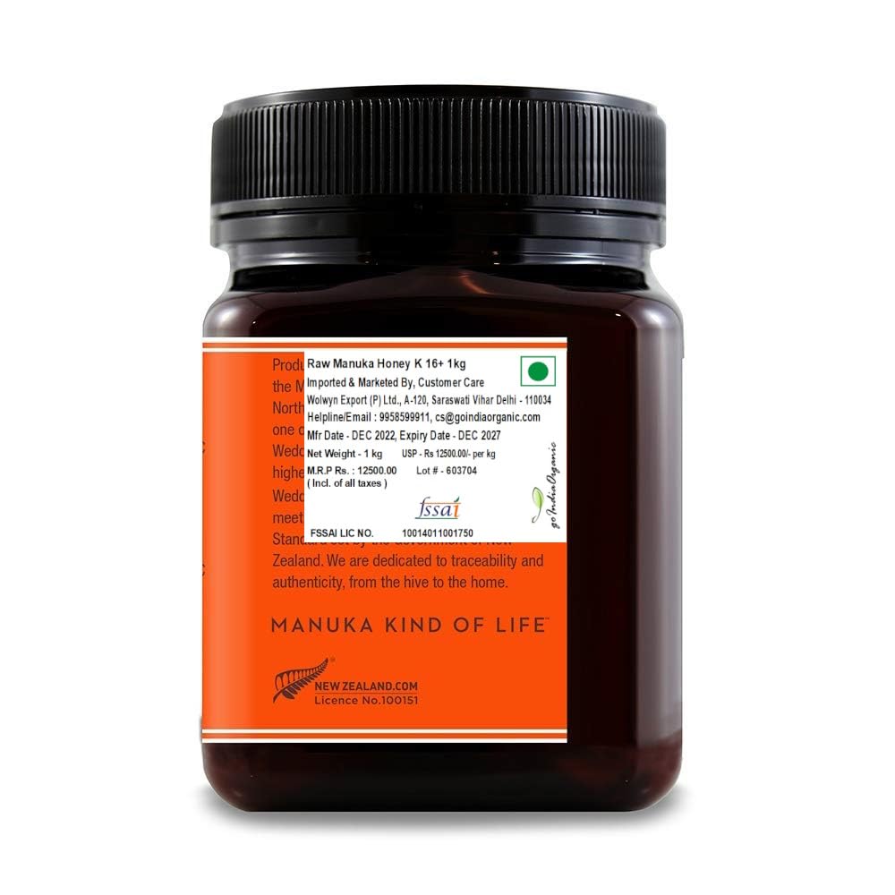 Manuka Honey | Raw Manuka Honey K Factor 16+ - Wedderspoon -  1000gm