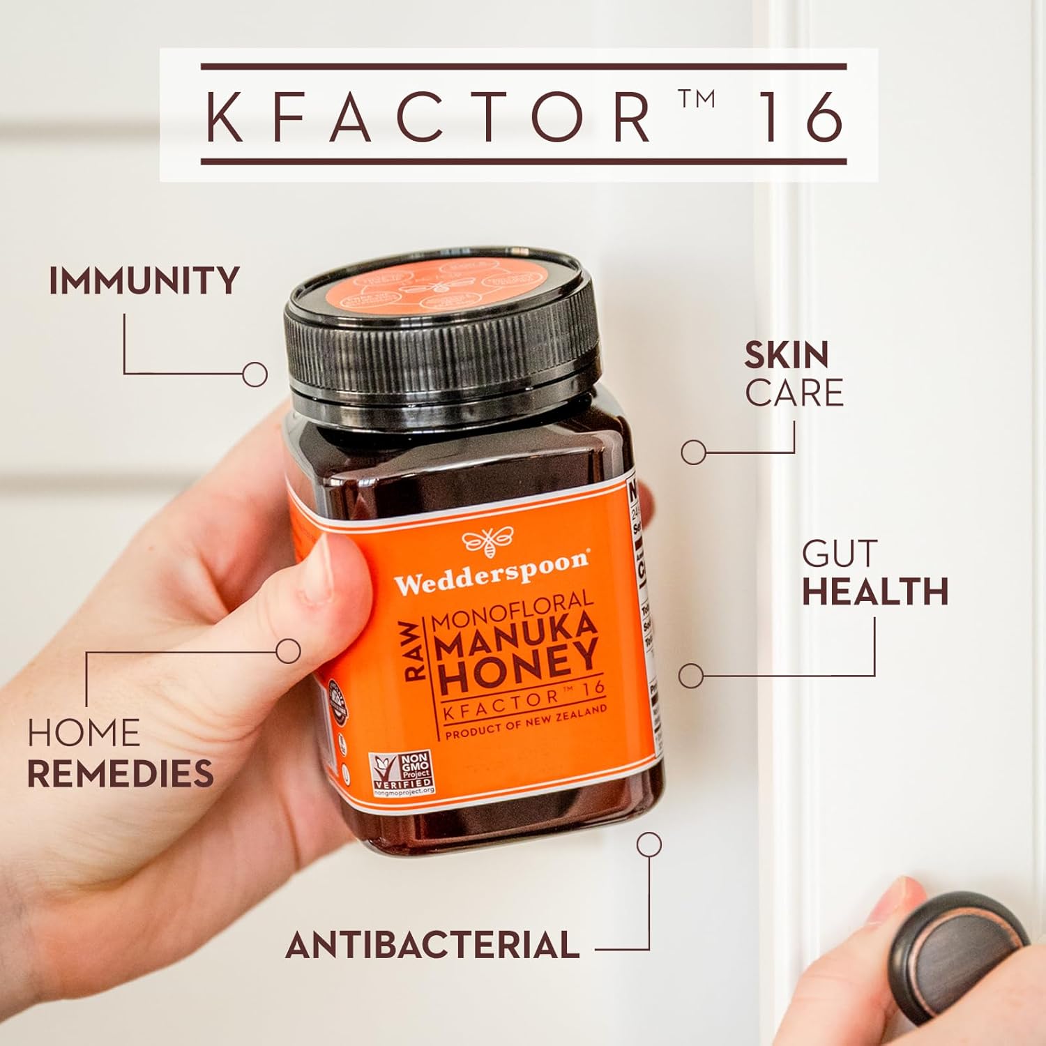 Manuka Honey | Raw Manuka Honey K Factor 16+ - Wedderspoon -  1000gm