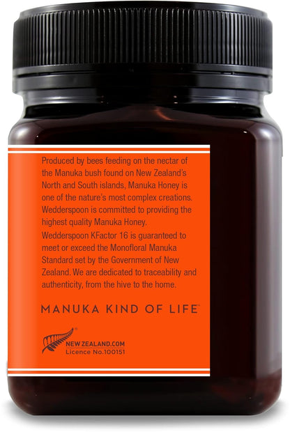 Manuka Honey | Raw Manuka Honey K Factor 16+ - Wedderspoon -  1000gm