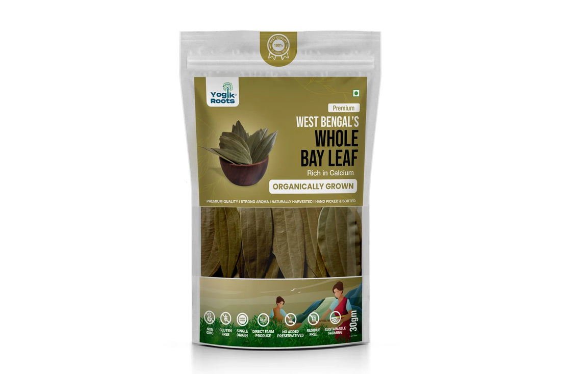 Bay Leaf | Premium - West Bengal Bay Leaf - Single Origin - Organically Grown - Gluten Free, Non GMO & No Added Preservatives - Yogik Roots - 30gm