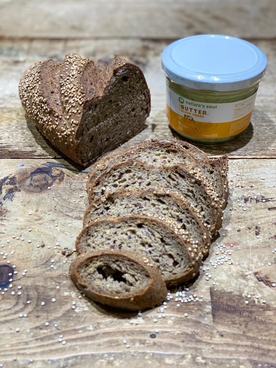 Gluten Free Bread | Quinoa Bread - Vegan, Yeast Free, No Bread Improver, Emulsifiers, Stabiliser, No Preservatives & No Flavour Enhancer Or No Refined Sugar - German Bakery - 550gm