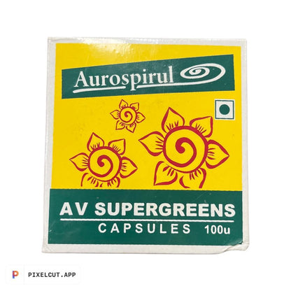 AV Supergreens | Blend of Spirulina, Wheatgrass, Barley Grass &amp; Alfalfa  - Aurospirul - 100 Capsules
