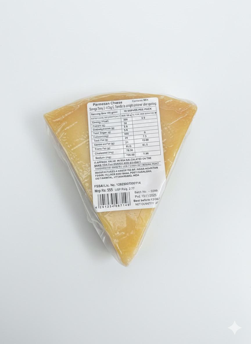 Parmesan Cheese | 100% Natural - Pasteurized – No Added Preservatives - Old Hill – 200gm