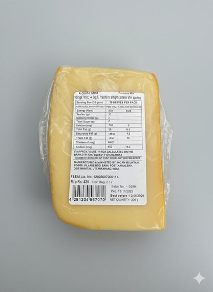 Gouda Cheese | Mild Paprika - Natural - Indian - Pasteurized - Old Hill - 200gm