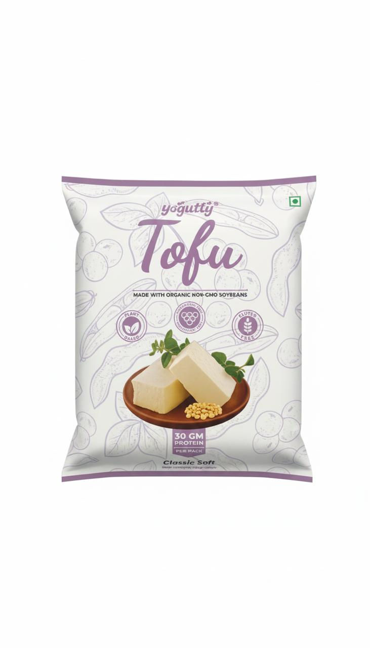 Tofu  - 30gm Protein Per Pack - Gluten Free - Yogutty - 200gm