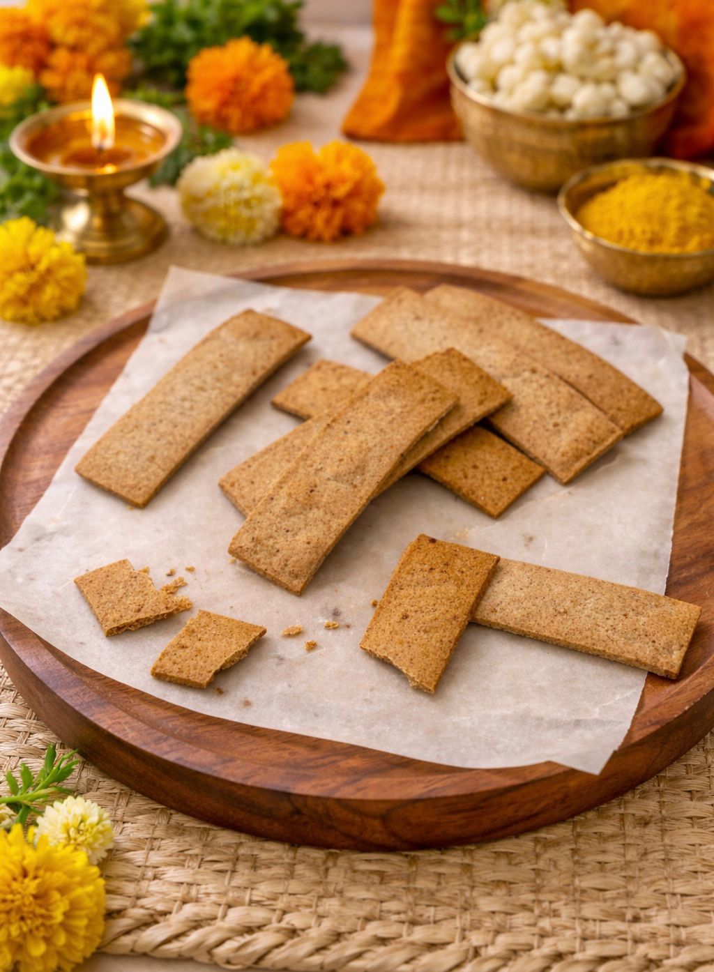 Singhara Flour Crackers - Vegan, Gluten Free &amp; Fast Friendly - Baked, High Fibre &amp;amp; Nutrient Rich - 100gm