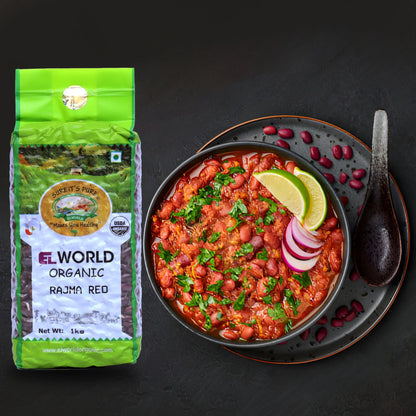 Rajma | Rajma Red (Red Kidney Beans) - USDA Organic - Elworld Organic - 500gm