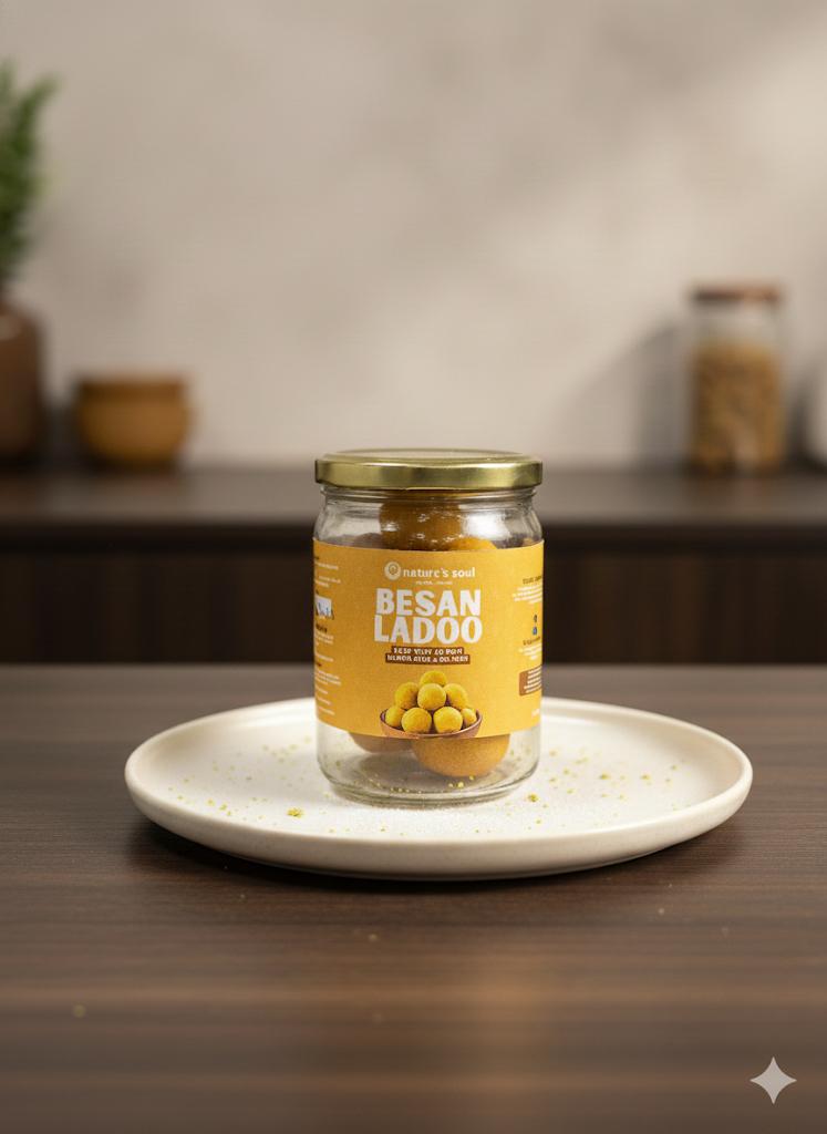 Besan Ladoo | Guilt Free &amp; Oil Free - Made with A2 Cow Ghee – Nature&