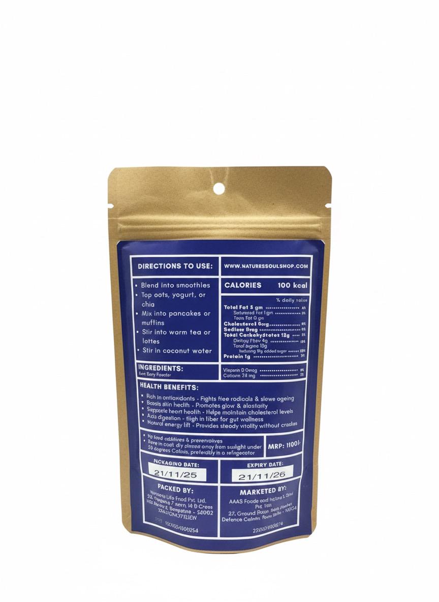 Acai Berry Powder - Freeze Dried - Vegan &amp; Gluten Free - Nature&