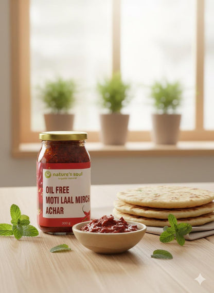 Pickle | Moti Lal Mirch Achar - Oil Free - Nature&