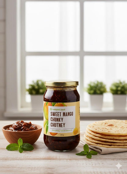 Sweet Mango Chunky Chutney (Sweetened With Desi Khaand &amp;amp; Molasses) - Nature&