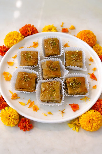 Millet Baklava - Baked - Rose Flavour - Vegan, Gluten Free &amp; Refined Sugar Free – Nature’s Soul - 350gm