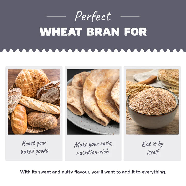 Wheat Bran | Unprocessed - Unbleached - Unadulterated - 16.1% Protein - Natural - Vegan, Gluten Free, No Preservatives, Non Gmo &amp;amp; Chemical Free - Raw Himalayas - 1000gm