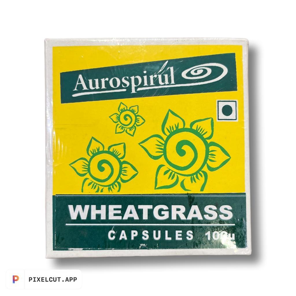 Wheat Grass | (Complete &amp;amp; Life Sustaining Green Superfood) - Aurospirul - 100 Capsules